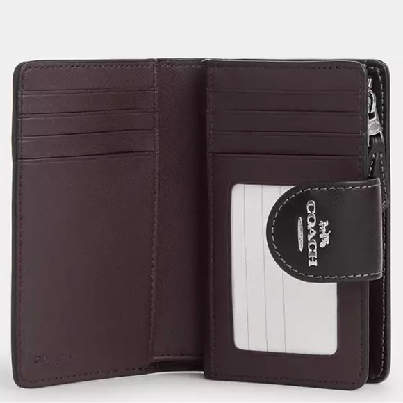 Coach Medium Corner Zip Wallet In Signature Canvas With Heart Print - Picture 2 of 4